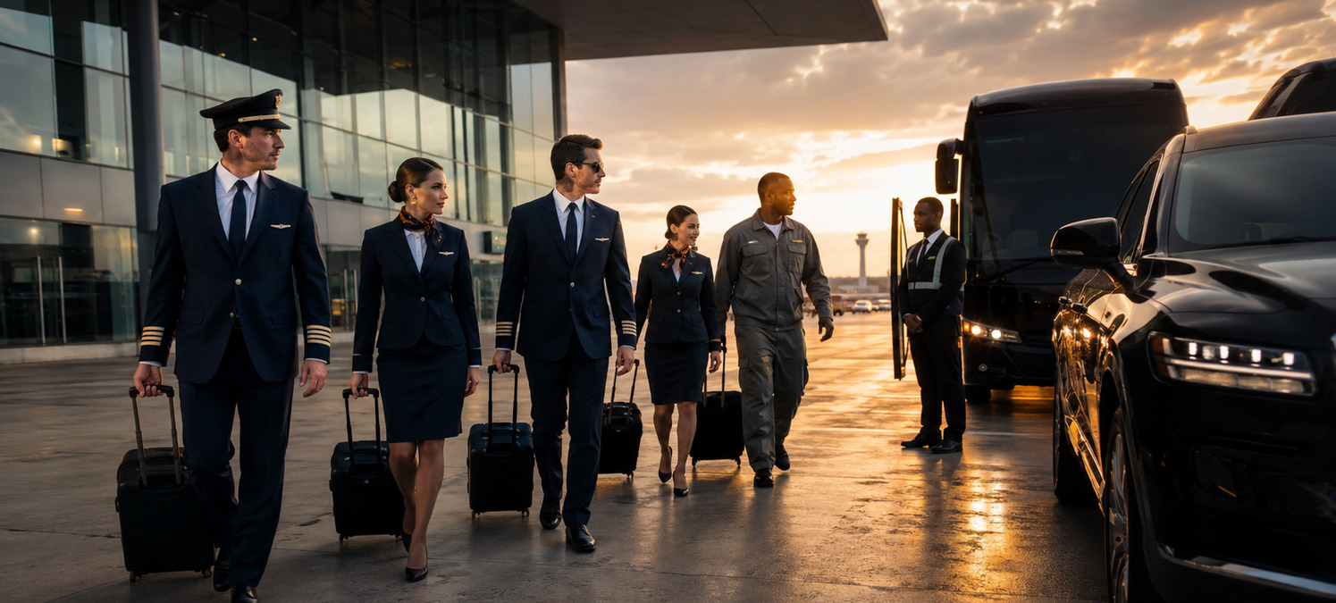 International airline crew ground transportation